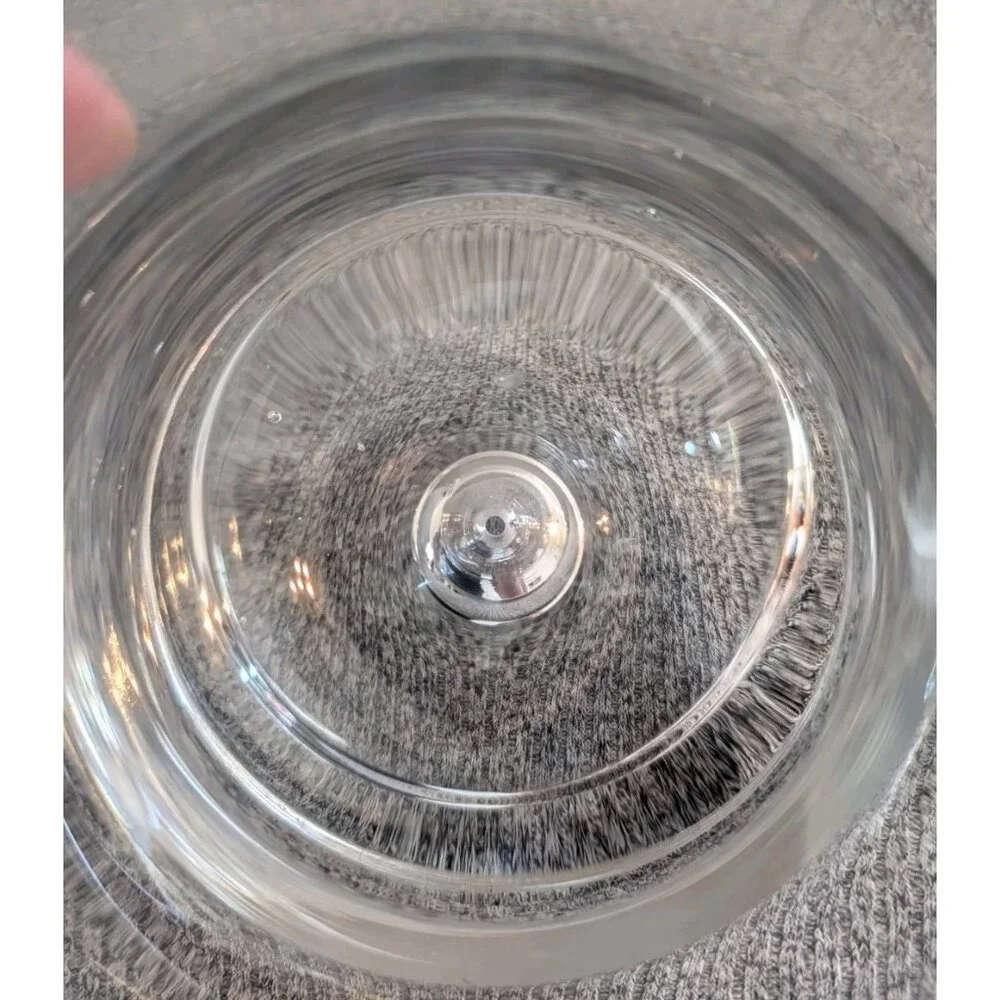 Krosno/Crate & Barrell Clear Cylindrical Glass Vase, 6 1/4" Bubble Base, VGC - Picture 4 of 6
